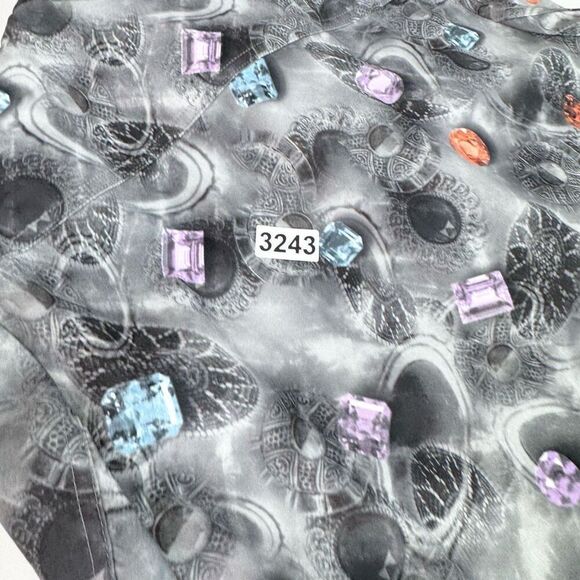 St John Sport Jacket Womens Medium Gray Gemstones Gems Button Up Luxury Shiny - Picture 6 of 8